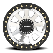 Vision 350BL 17x9 -40 6x139.7mm 106.2mm Machined Silver Satin Black Ring