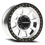 Vision 350BL 20x9 +10 8x170mm 130.8mm Machined Silver Satin Black Ring