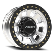 Vision 350BL 17x9 -40 8x165.1mm 125.2mm Machined Silver Satin Black Ring
