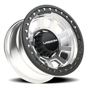 Vision 350BL 17x9 -40 8x165.1mm 125.2mm Machined Silver Satin Black Ring