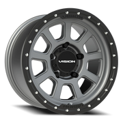 Vision 350 17x9 -12 5x139.7mm 108mm Satin Gray Satin Black Lip