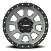 Vision 350 17x9 -12 5x139.7mm 108mm Satin Gray Satin Black Lip