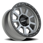 Vision 350 18x9 +12 5x139.7mm 108mm Satin Gray Satin Black Lip