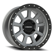Vision 350 18x9 -12 6x139.7mm 106.2mm Satin Gray Satin Black Lip