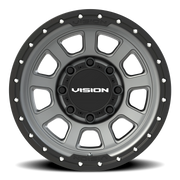 Vision 350 17x9 -12 8x165.1mm 125.2mm Satin Gray Satin Black Lip