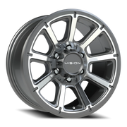 Vision 353 17x8.5 +18 6x139.7mm 106.2mm Gunmetal Machined Face