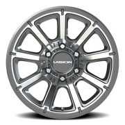 Vision 353 17x8.5 +18 6x139.7mm 106.2mm Gunmetal Machined Face