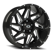 Vision 361 20x10 -25 5x139.7mm 108mm Gloss Black Milled Spokes