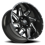 Vision 361 20x10 -25 5x139.7mm 108mm Gloss Black Milled Spokes