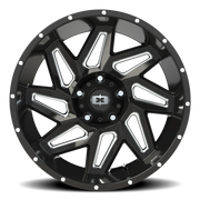 Vision 361 20x10 -25 5x139.7mm 108mm Gloss Black Milled Spokes