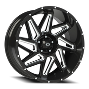 Vision 361 22x10 -25 5x127mm 78.1mm Gloss Black Milled Spokes