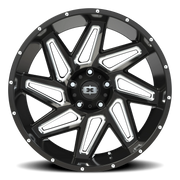 Vision 361 22x10 -25 5x139.7mm 108mm Gloss Black Milled Spokes