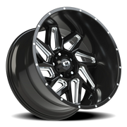 Vision 361 22x12 -51 5x139.7mm 108mm Gloss Black Milled Spokes