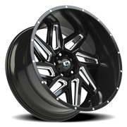 Vision 361 24x12 -51 5x139.7mm 108mm Gloss Black Milled Spokes