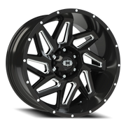 Vision 361 20x10 -25 6x139.7mm 106.2mm Gloss Black Milled Spokes