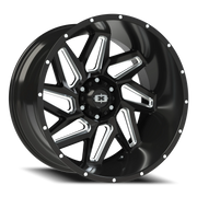 Vision 361 22x10 -25 6x135mm 87.1mm Gloss Black Milled Spokes