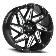 Vision 361 22x10 -25 6x139.7mm 106.2mm Gloss Black Milled Spokes