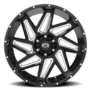 Vision 361 22x10 -25 6x139.7mm 106.2mm Gloss Black Milled Spokes