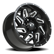 Vision 361 17x9 +12 6x139.7mm 106.2mm Gloss Black Milled Spokes