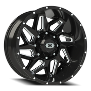 Vision 361 20x10 -25 8x165.1mm 125.2mm Gloss Black Milled Spokes