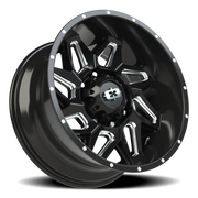 Vision 361 20x10 -25 8x180mm 124.2mm Gloss Black Milled Spokes