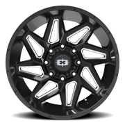 Vision 361 22x10 -25 8x180mm 124.2mm Gloss Black Milled Spokes