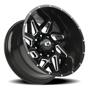 Vision 361 22x12 -51 8x165.1mm 125.2mm Gloss Black Milled Spokes