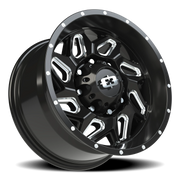Vision 361 17x9 +12 8x165.1mm 125.2mm Gloss Black Milled Spokes