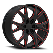 Eclipse Replica 368 22x9.5 +25 6x139.7mm 78.1mm Black Red Milled