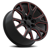 Eclipse Replica 368 22x9.5 +25 6x139.7mm 78.1mm Black Red Milled