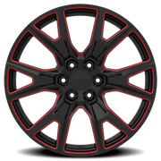 Eclipse Replica 368 22x9.5 +25 6x139.7mm 78.1mm Black Red Milled