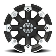 Vision 393 12x7 +3 4x100mm 69.85mm Matte Black Machined Lip