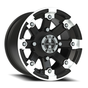 Vision 393 12x7 +3 4x136mm 110.5mm Matte Black Machined Lip