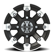 Vision 393 12x7 +3 4x136mm 110.5mm Matte Black Machined Lip