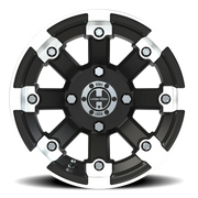 Vision 393 12x8 -10 4x110mm 86mm Matte Black Machined Lip