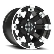 Vision 393 12x8 -10 4x115mm 80mm Matte Black Machined Lip