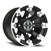 Vision 393 12x8 -10 4x136mm 110.5mm Matte Black Machined Lip