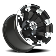 Vision 393 12x8 -10 4x101.6mm 69.85mm Matte Black Machined Lip
