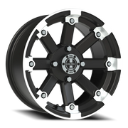Vision 393 14x7 +3 4x110mm 86mm Matte Black Machined Lip
