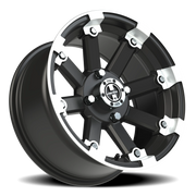 Vision 393 14x7 +3 4x110mm 86mm Matte Black Machined Lip