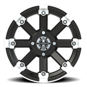 Vision 393 14x7 +3 4x110mm 86mm Matte Black Machined Lip