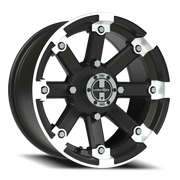 Vision 393 14x7 +3 4x136mm 110.5mm Matte Black Machined Lip