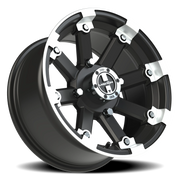 Vision 393 14x7 +3 4x136mm 110.5mm Matte Black Machined Lip