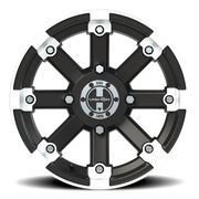 Vision 393 14x7 +3 4x136mm 110.5mm Matte Black Machined Lip