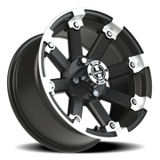 Vision 393 14x7 +3 4x101.6mm 69.85mm Matte Black Machined Lip