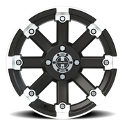 Vision 393 14x7 +3 4x101.6mm 69.85mm Matte Black Machined Lip