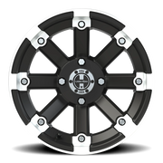 Vision 393 14x8 -10 4x110mm 86mm Matte Black Machined Lip