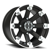 Vision 393 14x8 -10 4x136mm 110.5mm Matte Black Machined Lip