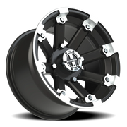 Vision 393 14x8 -10 4x136mm 110.5mm Matte Black Machined Lip