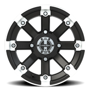Vision 393 14x8 -10 4x136mm 110.5mm Matte Black Machined Lip